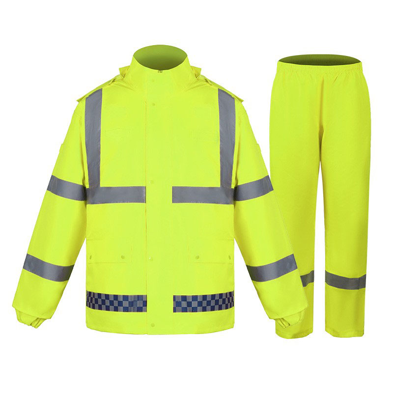 荧光黄分体雨衣